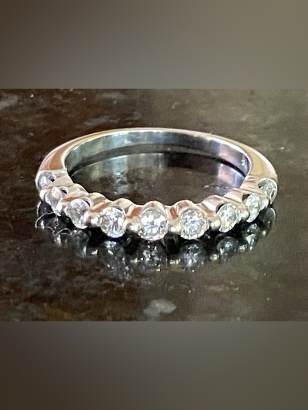 ROBERTO COIN 18K Solid White Gold 9 STONE DIAMOND Ring Size 7 .60 Diamond TW